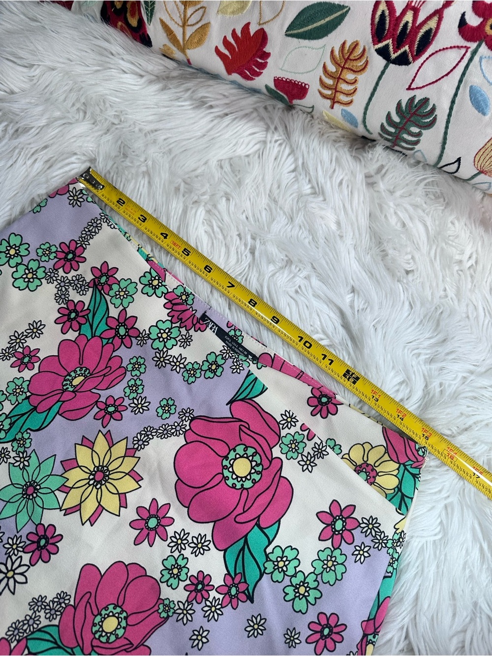 Zara • Pastel Colorful Only One Floral Tulip Hem Mini Skirt - Picture 7 of 11